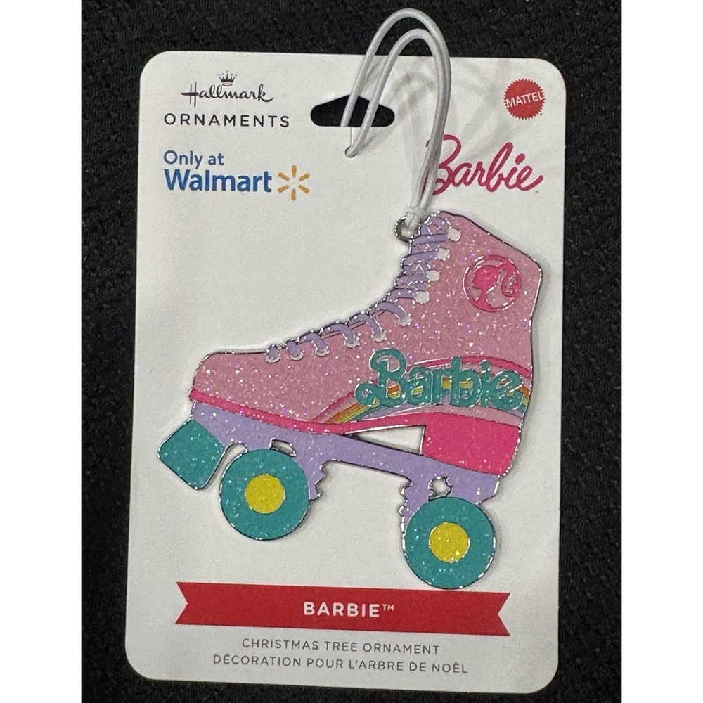 Hallmark Barbie Pink Roller Skate Metal Christmas Ornament NWT Exclusive - Picture 1 of 4